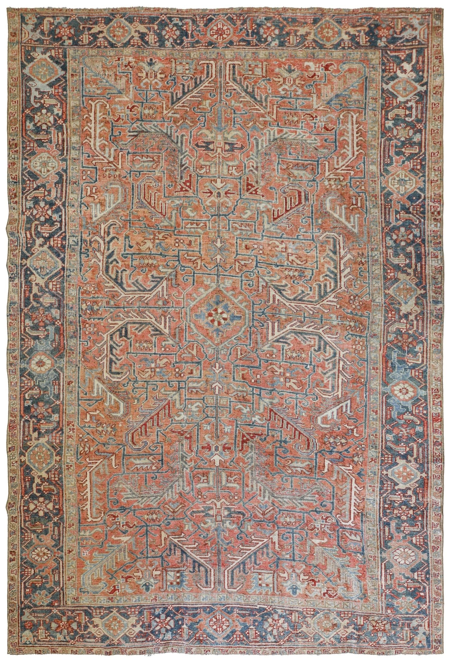 Vintage Heriz Handwoven Tribal Rug