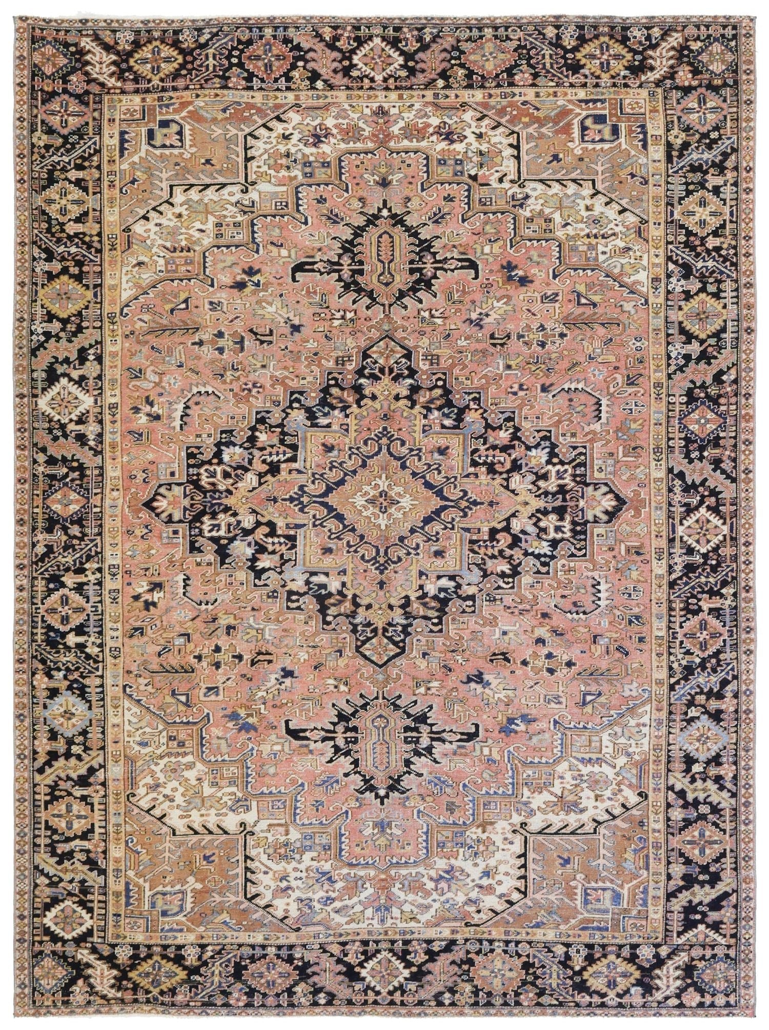 Vintage Heriz Handwoven Tribal Rug