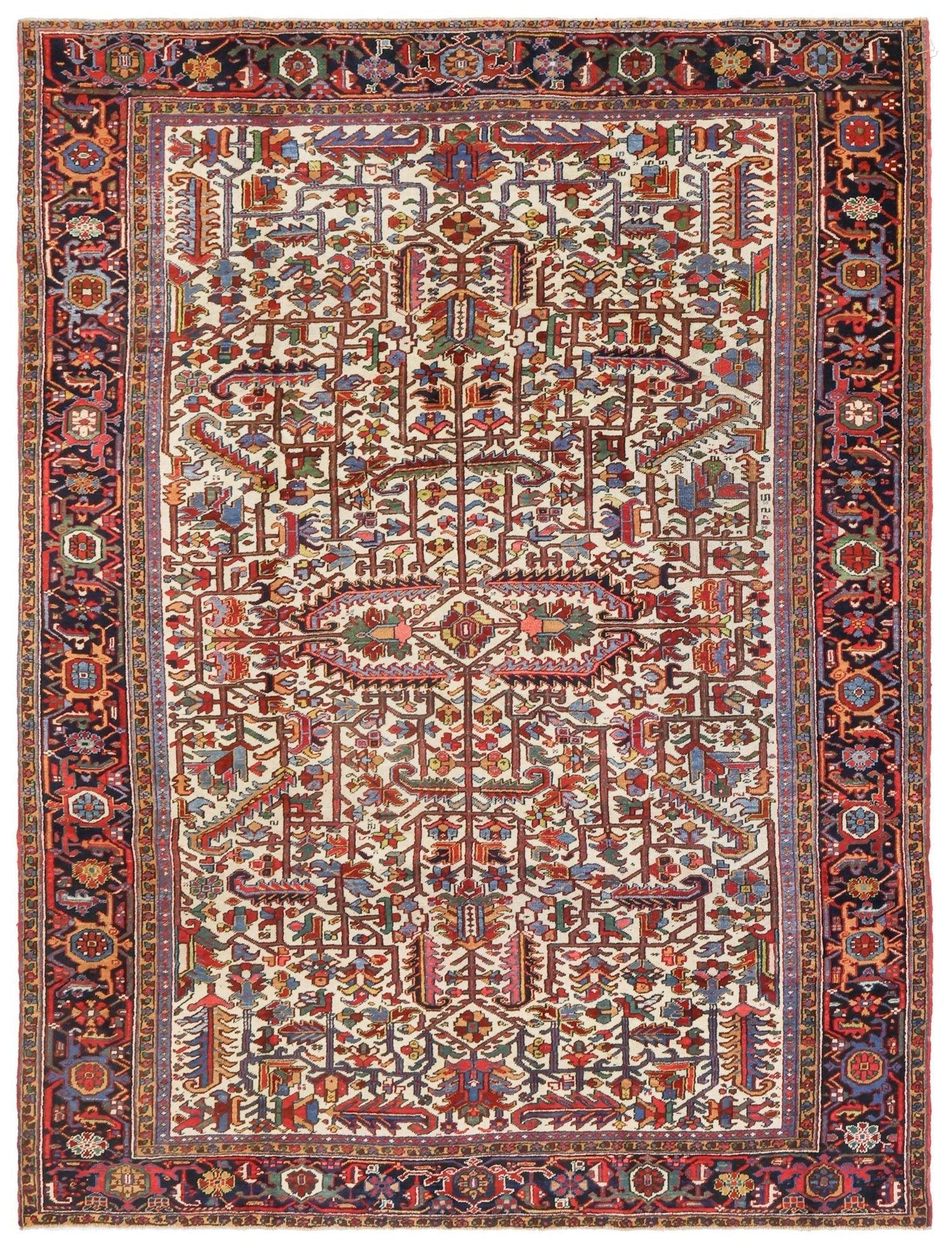 Antique Heriz Handwoven Tribal Rug