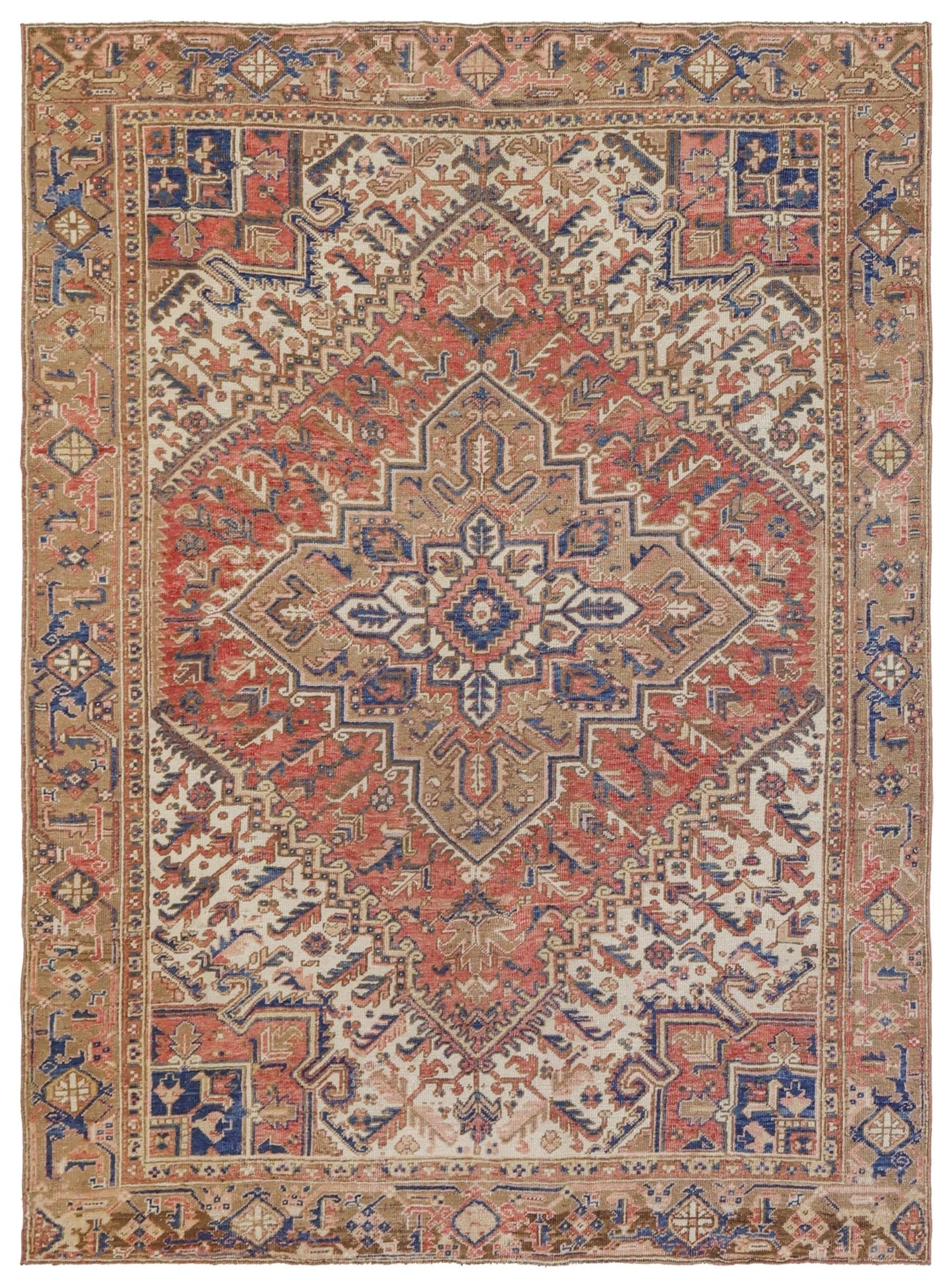 Vintage Heriz Handwoven Tribal Rug