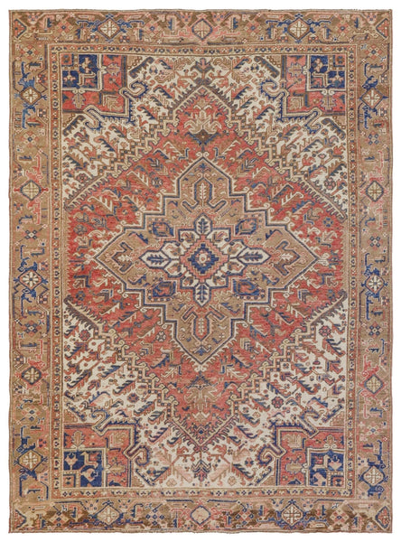 Vintage Heriz Handwoven Tribal Rug