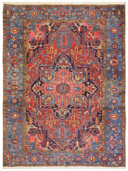 Antique Heriz Handwoven Tribal Rug