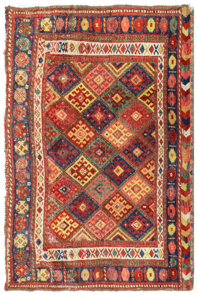 Antique Jaffe Kurd Handwoven Tribal Rug