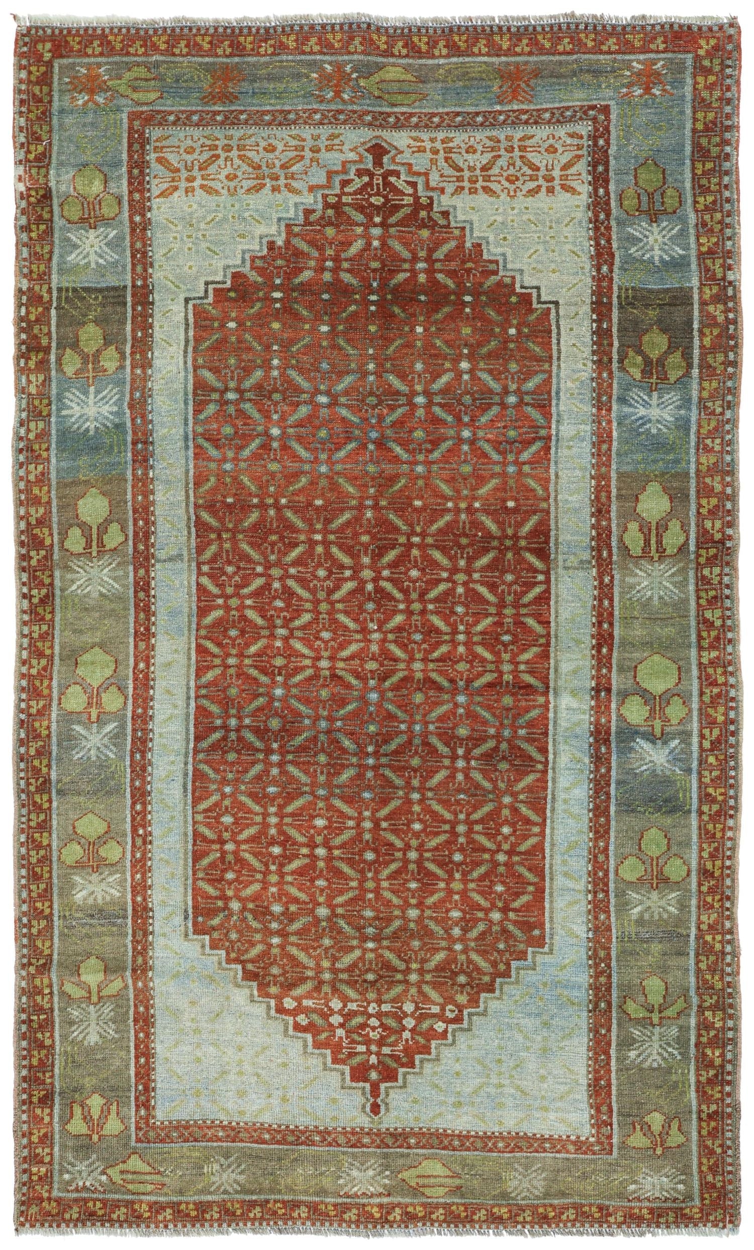 Vintage Karabagh Handwoven Tribal Rug