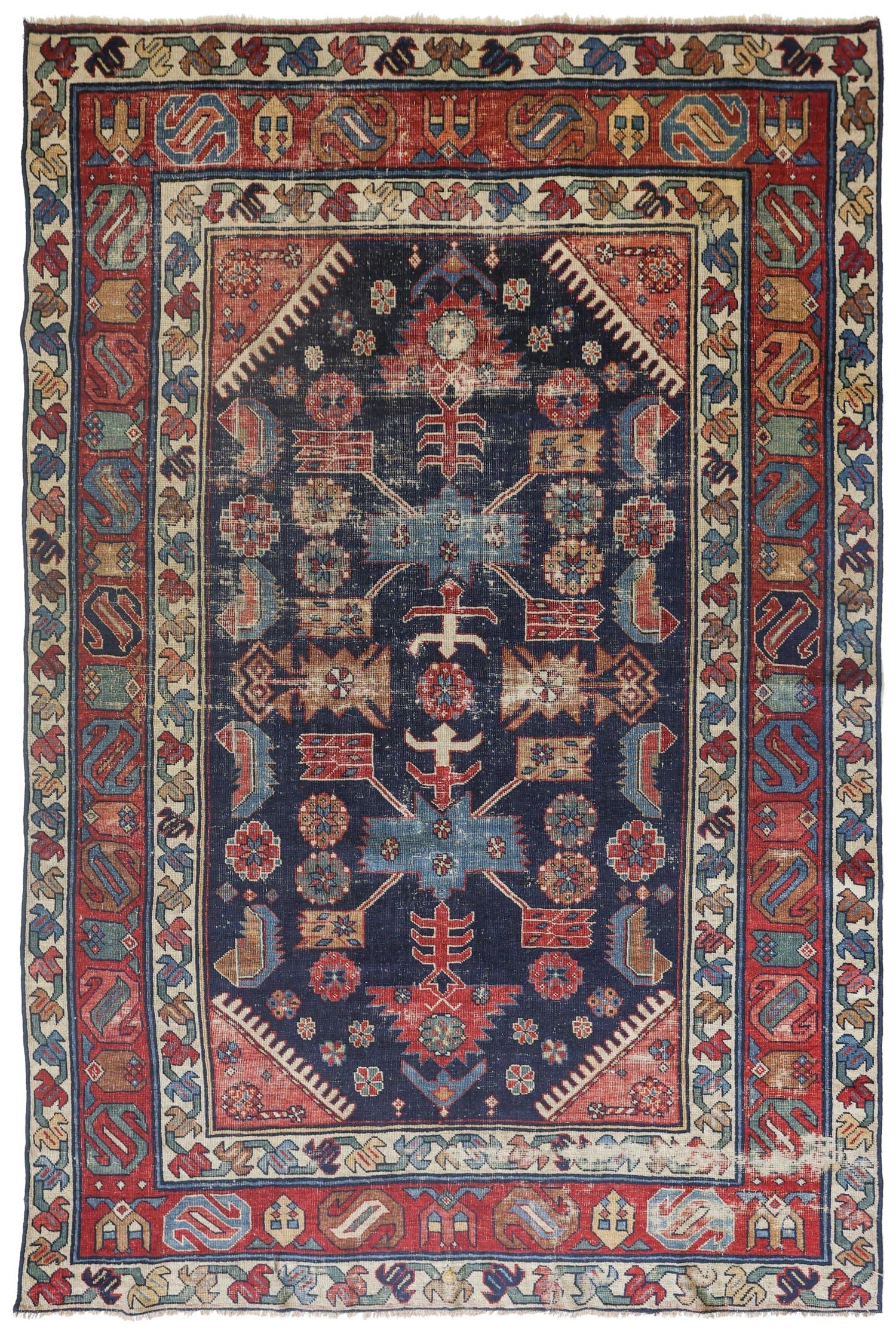 Vintage Karabagh Handwoven Tribal Rug