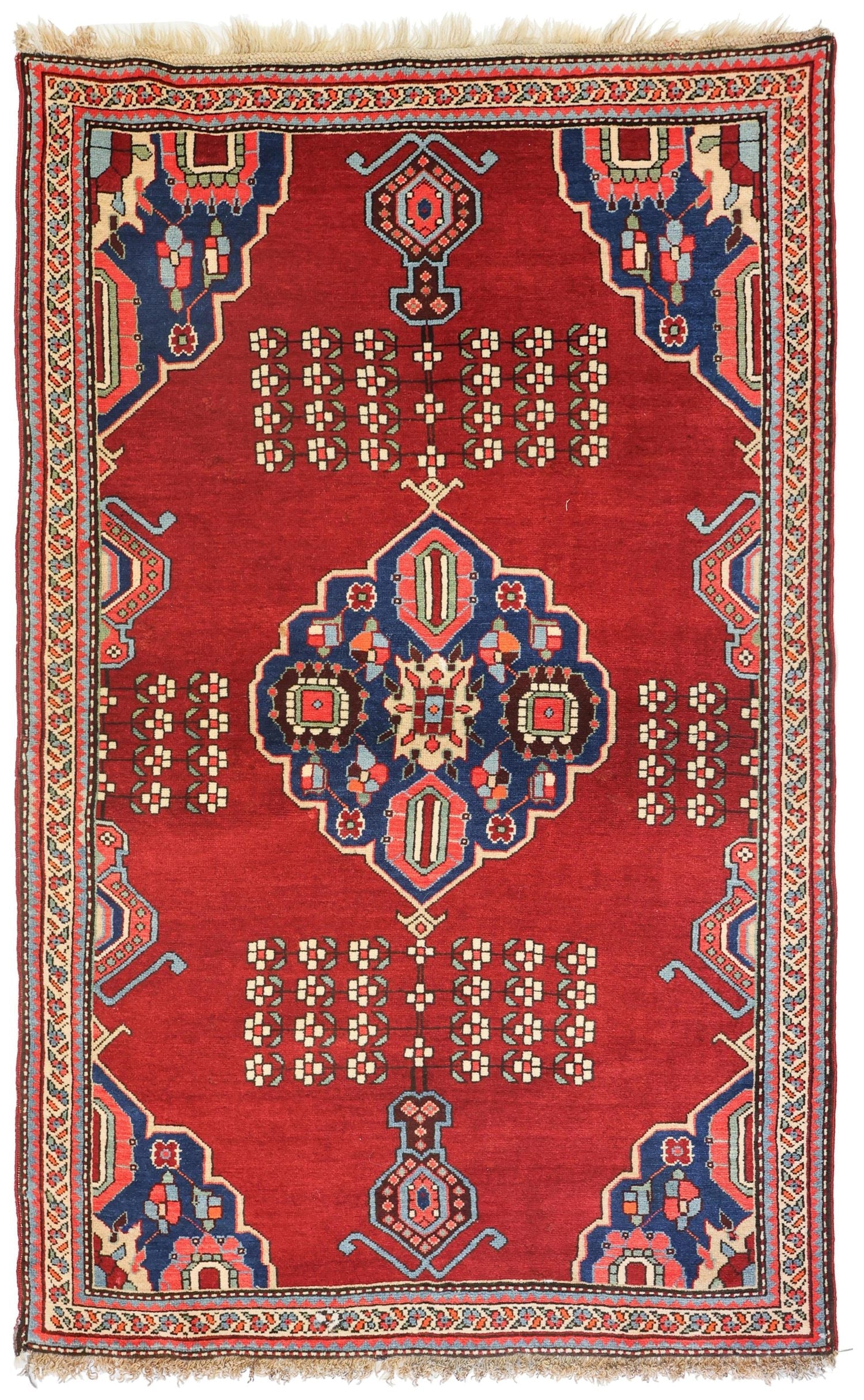 Vintage Karabagh Handwoven Tribal Rug