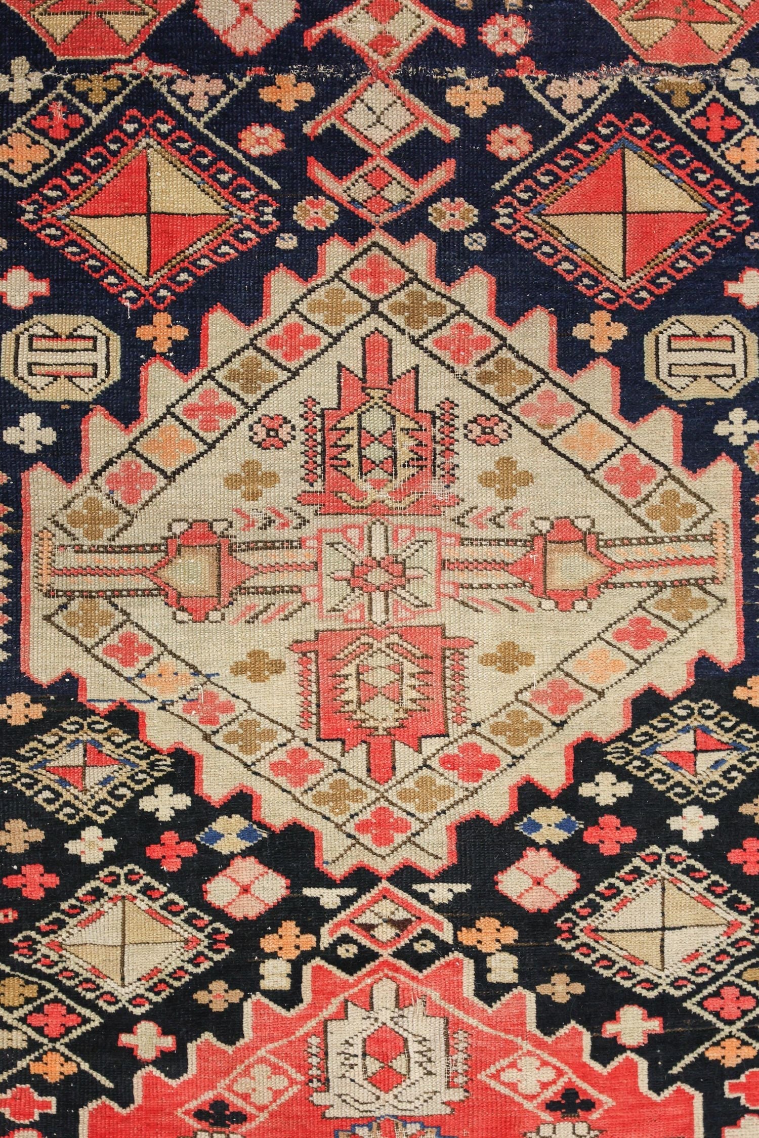 Vintage Karabagh Handwoven Tribal Rug, J75912