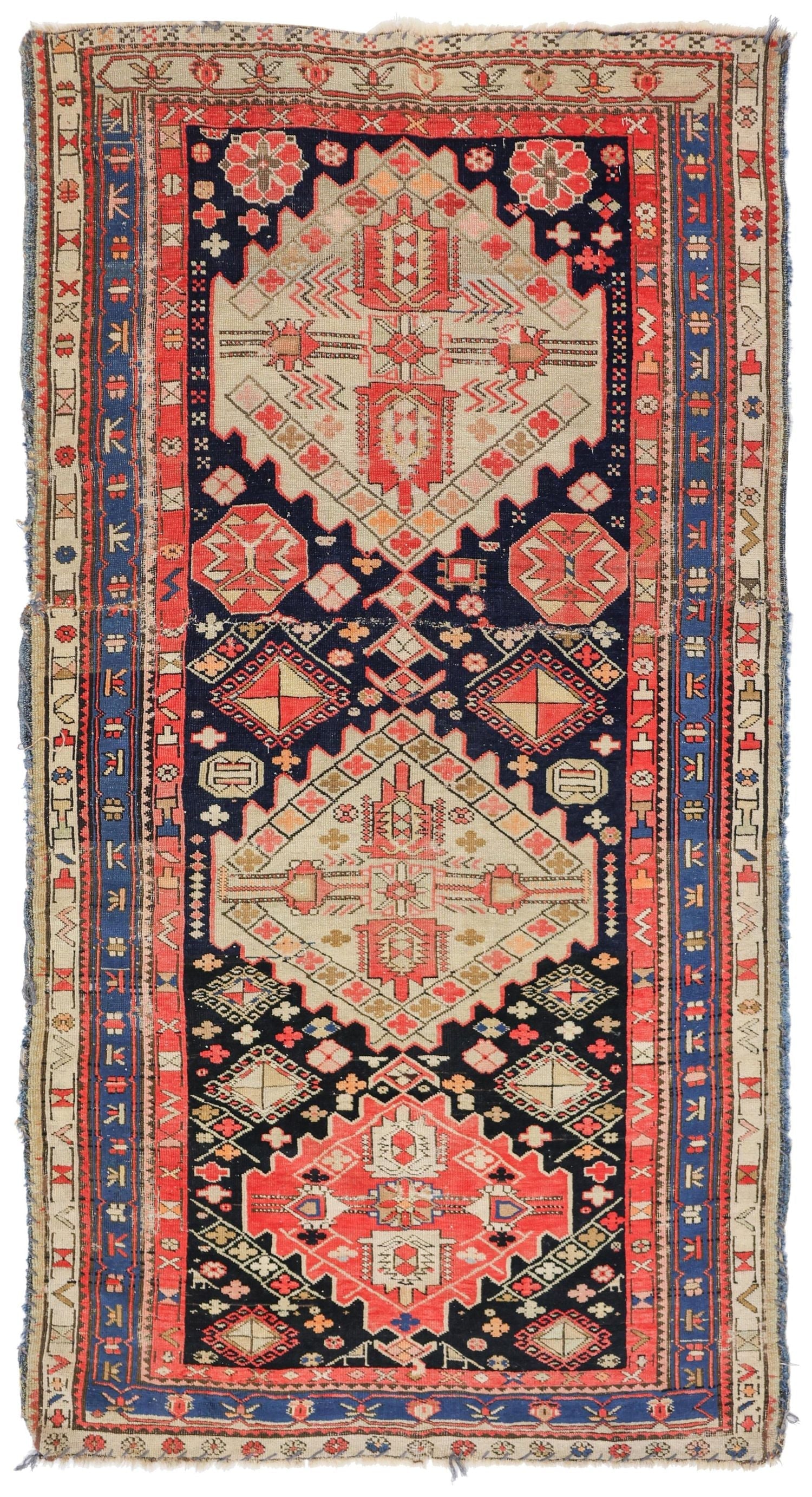 Vintage Karabagh Handwoven Tribal Rug