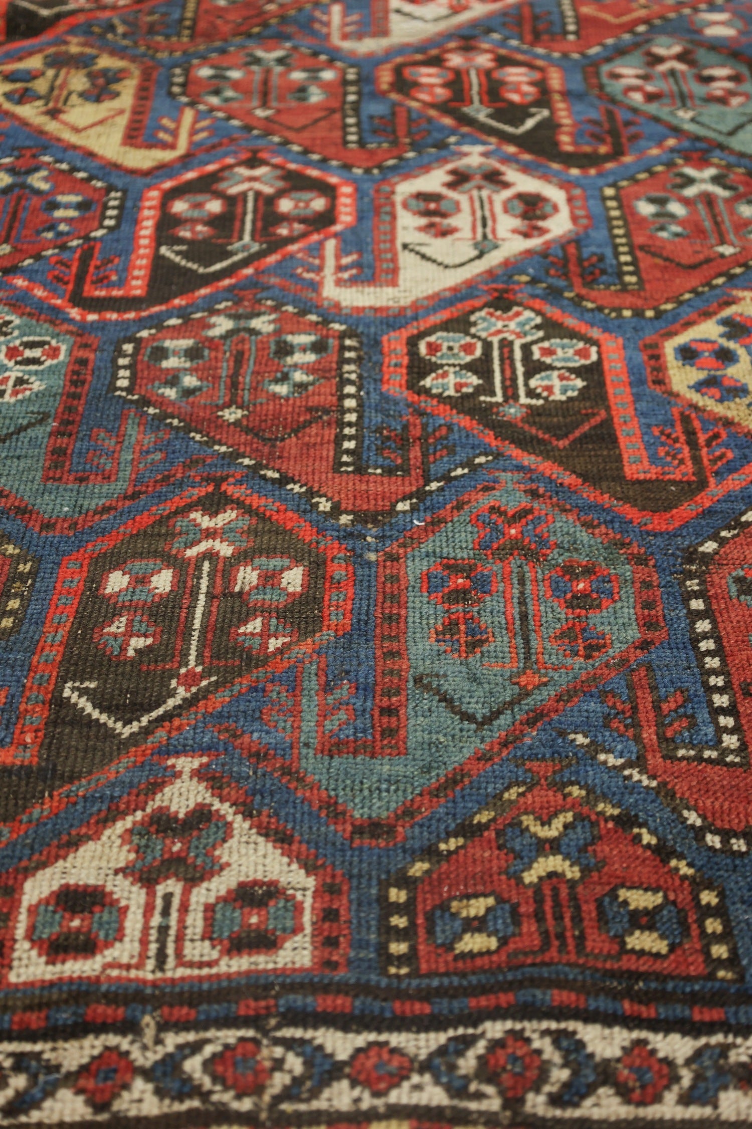 Vintage Kazak Handwoven Tribal Rug, J71065