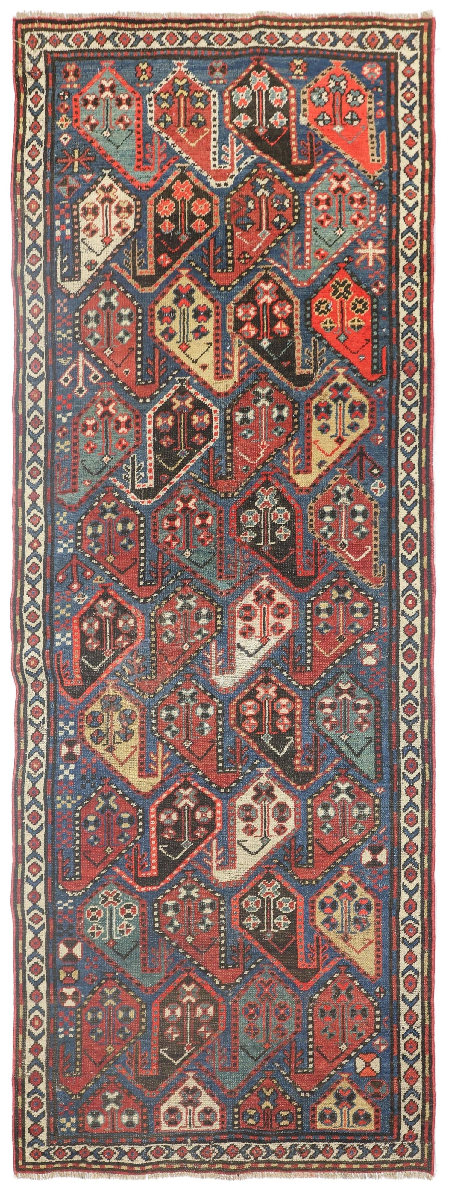 Vintage Kazak Handwoven Tribal Rug