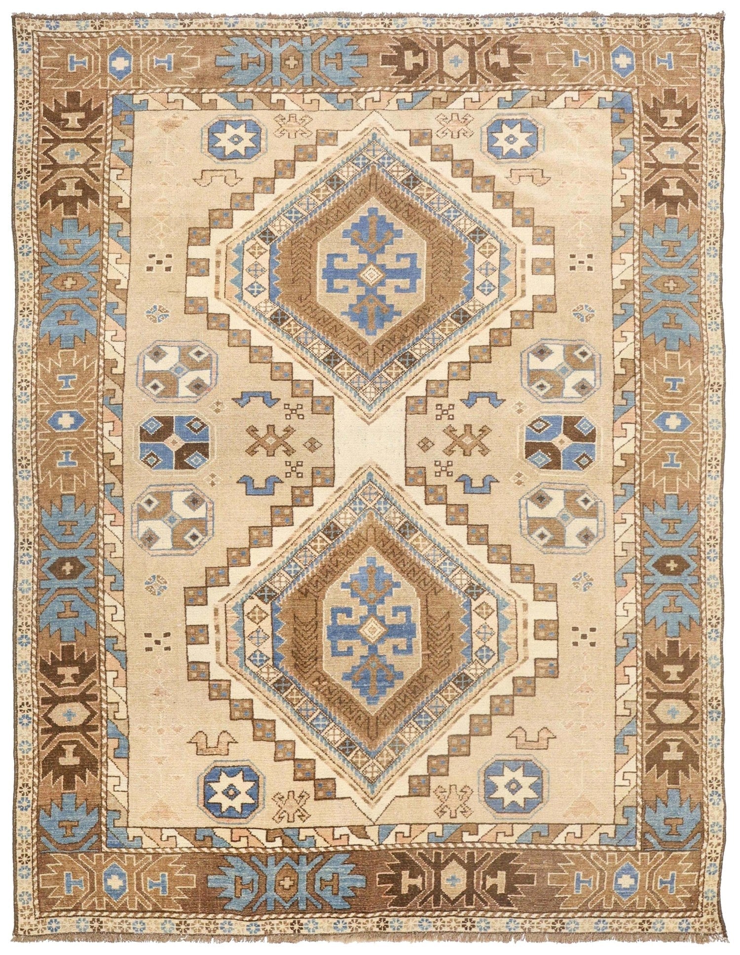 Vintage Kazak Handwoven Tribal Rug