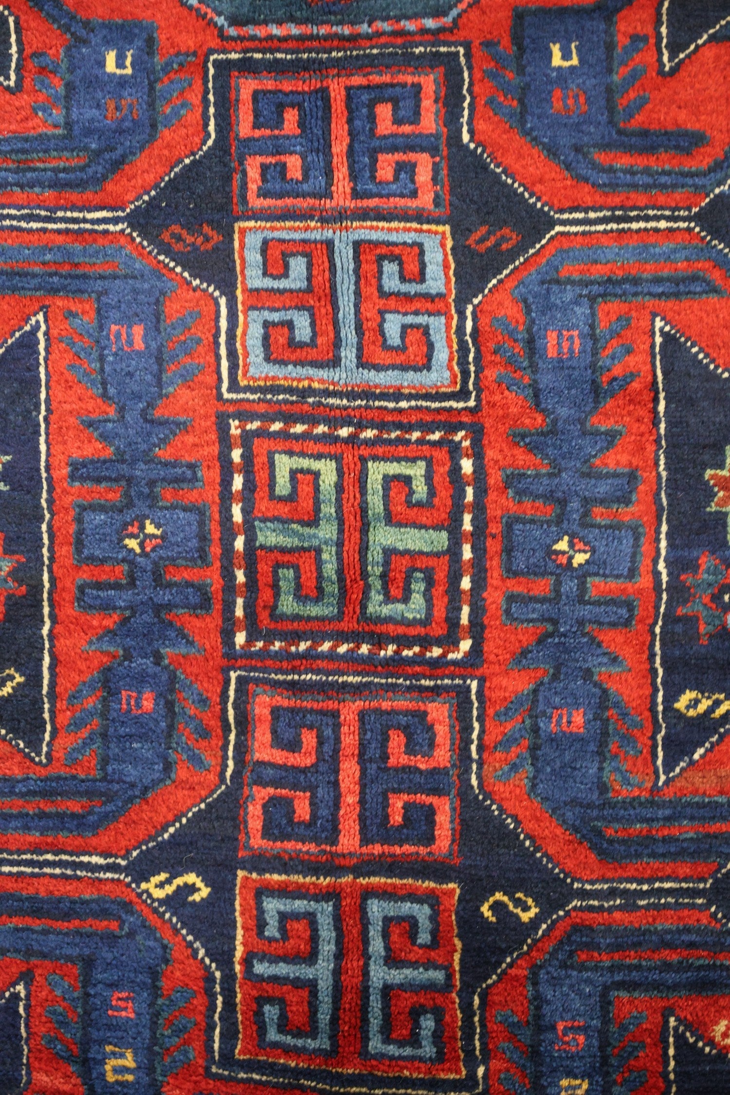 Antique Kazak Handwoven Tribal Rug, J75082