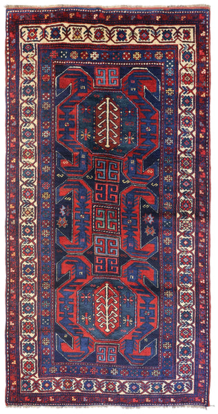 Antique Kazak Handwoven Tribal Rug