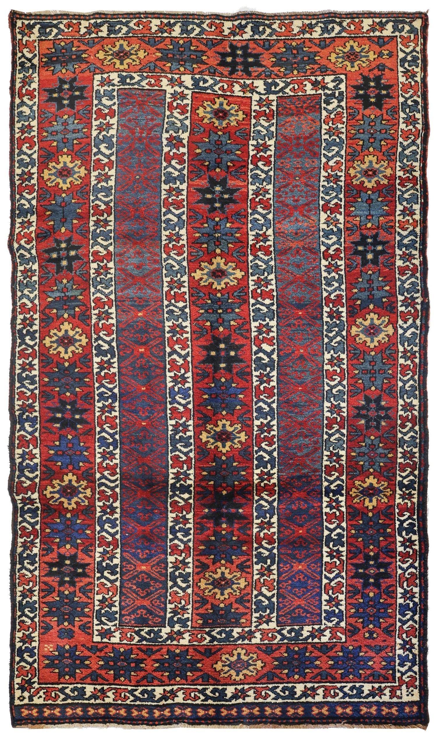 Antique Kazak Handwoven Tribal Rug