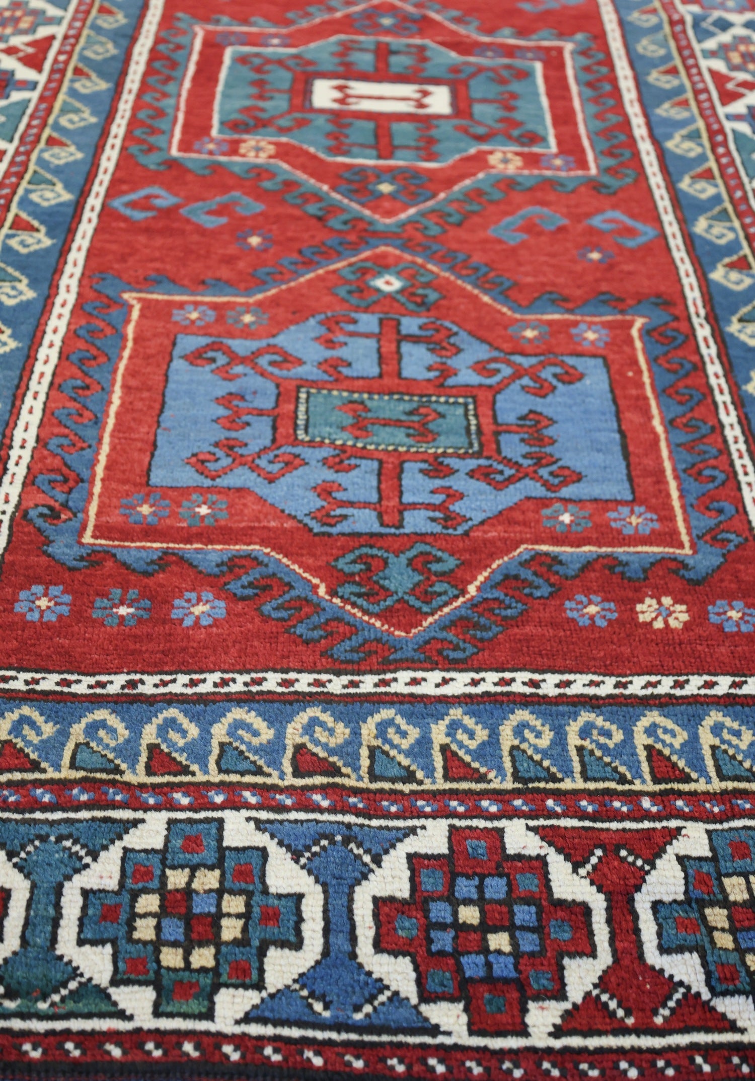 Antique Kazak Handwoven Tribal Rug, J75089