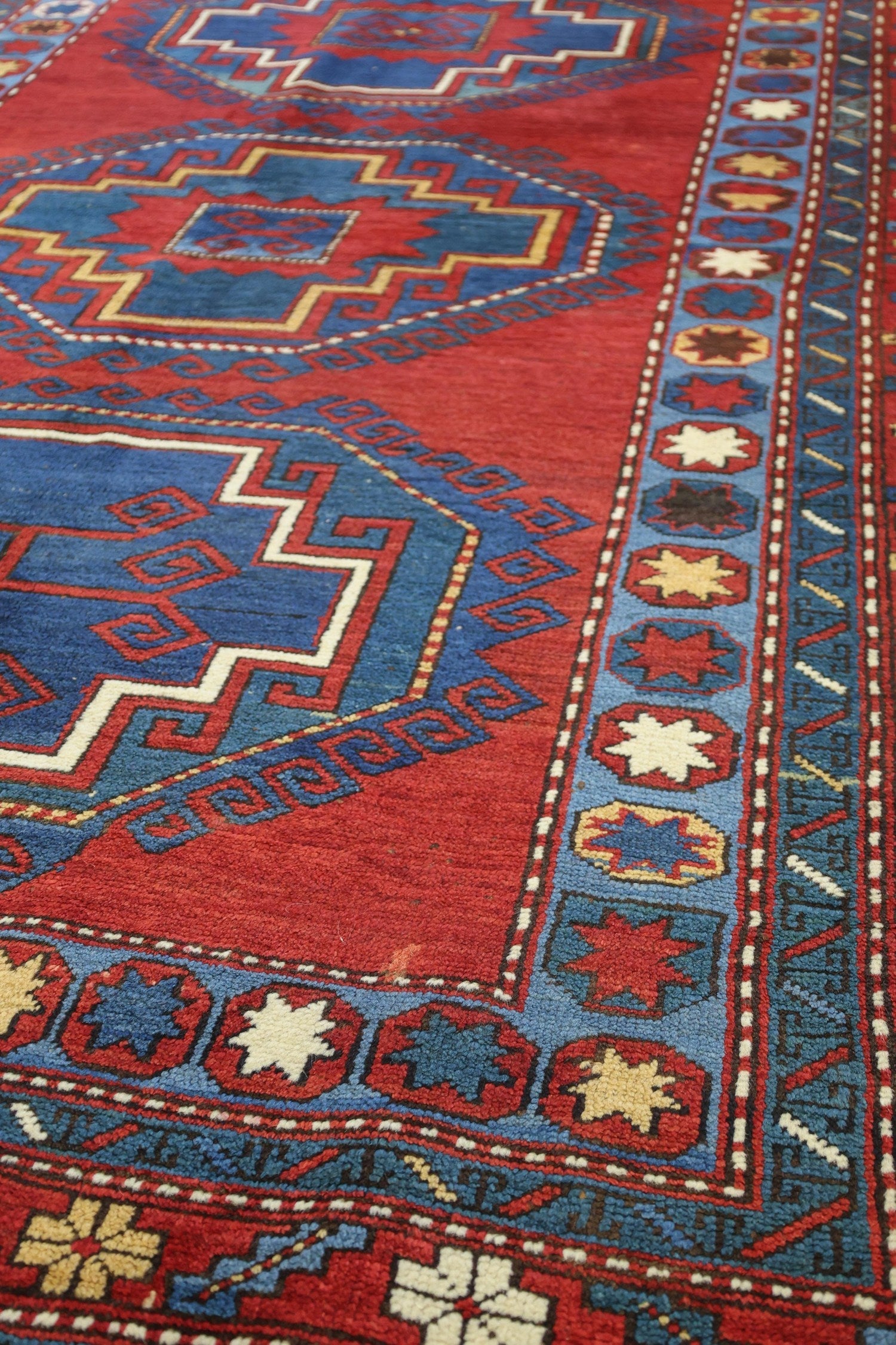 Antique Kazak Handwoven Tribal Rug, J75090