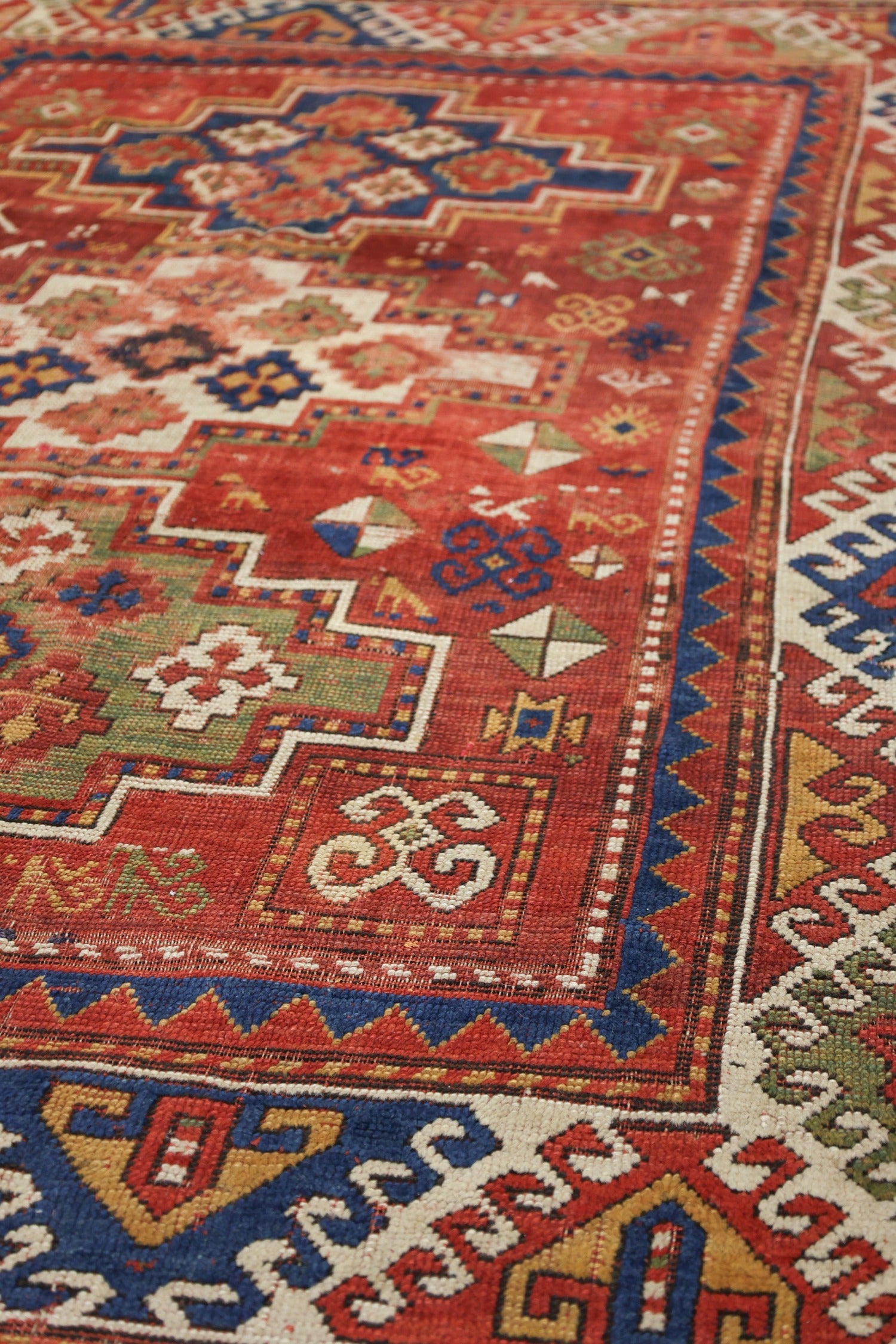 Vintage Kazak Handwoven Tribal Rug, J75417