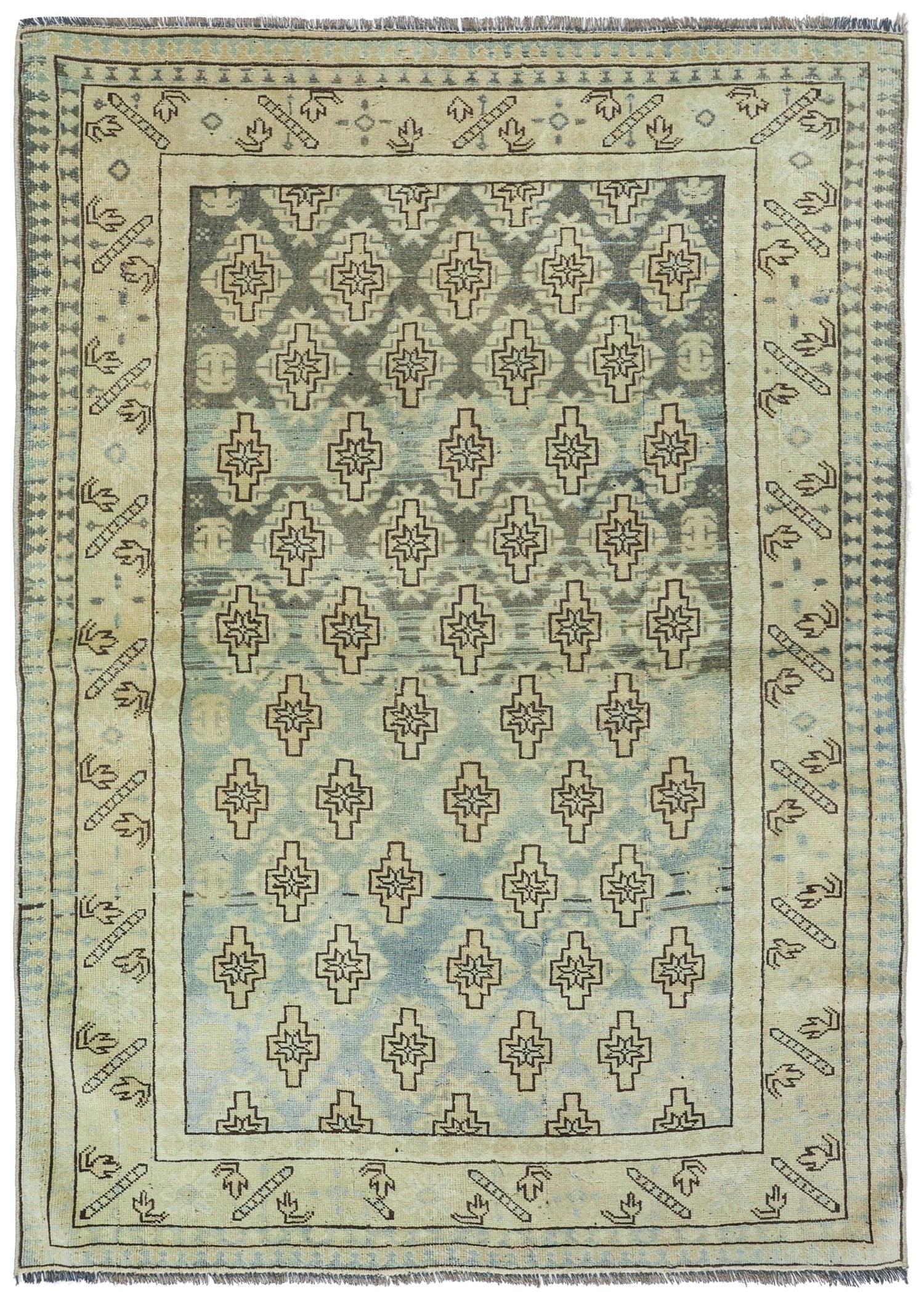 Vintage Kazak Handwoven Tribal Rug