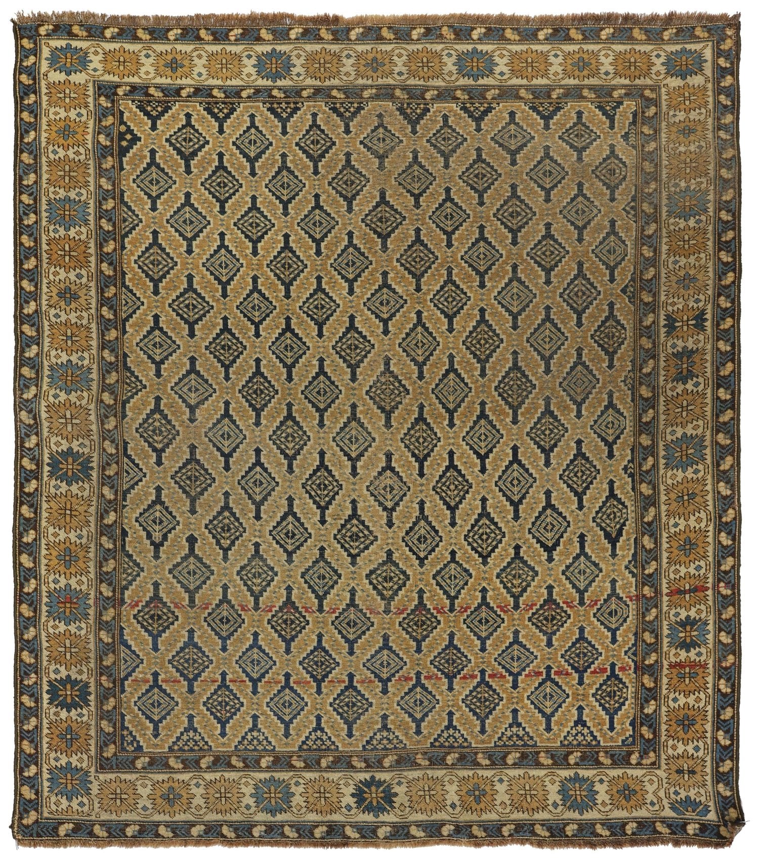 Vintage Kuba Handwoven Tribal Rug