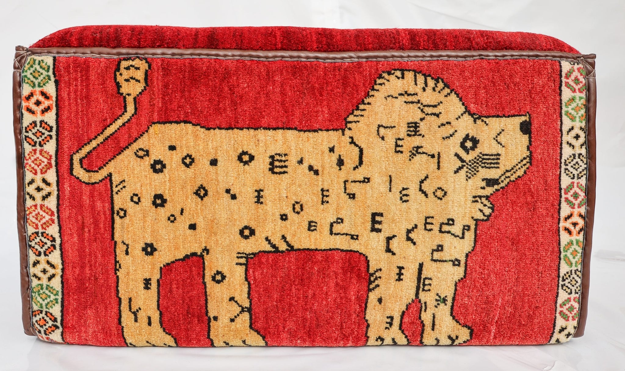 Lion Gabbeh Ottoman Tribal Rug, J75590