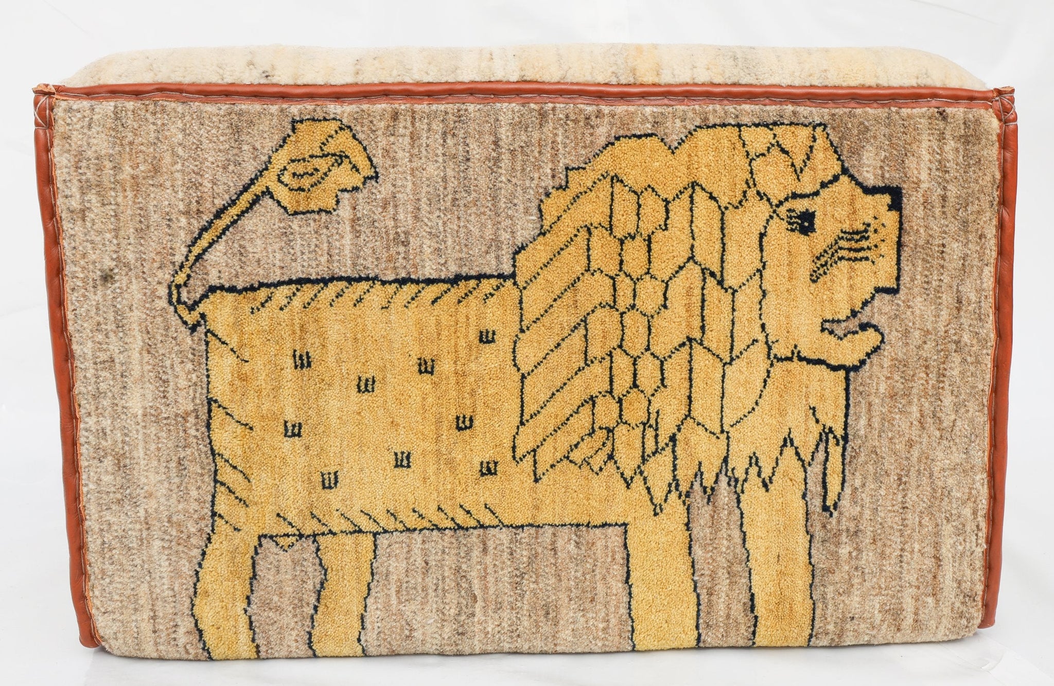 Lion Gabbeh Ottoman Tribal Rug, J75592