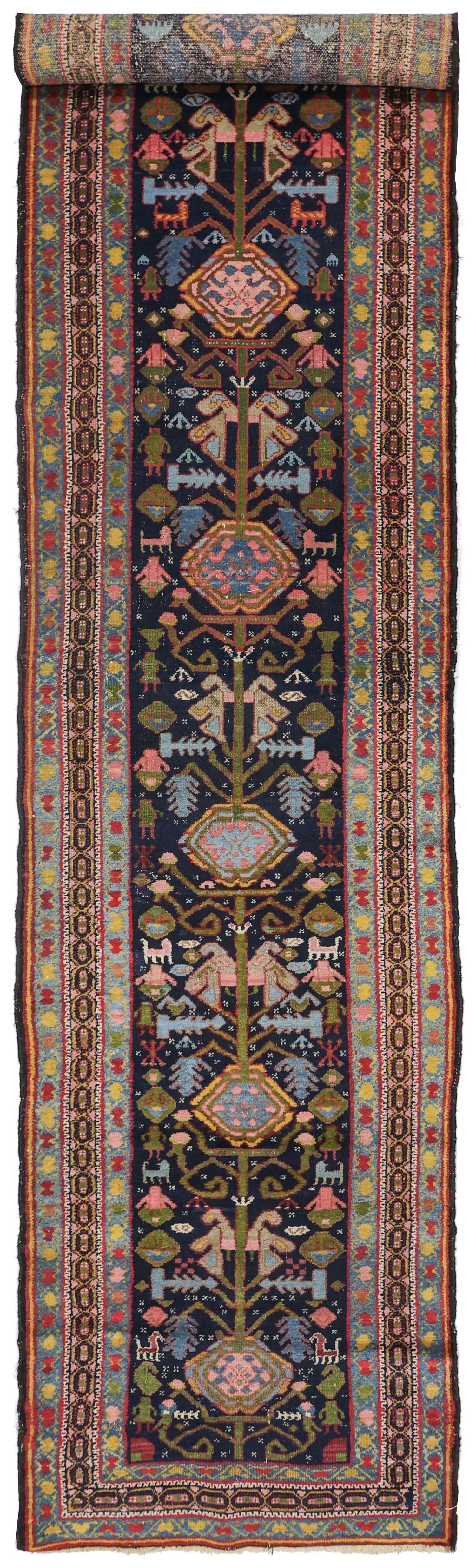 Antique Malayer Handwoven Tribal Rug