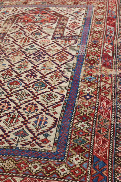 Vintage Marsali Prayer Handwoven Tribal Rug, J78387