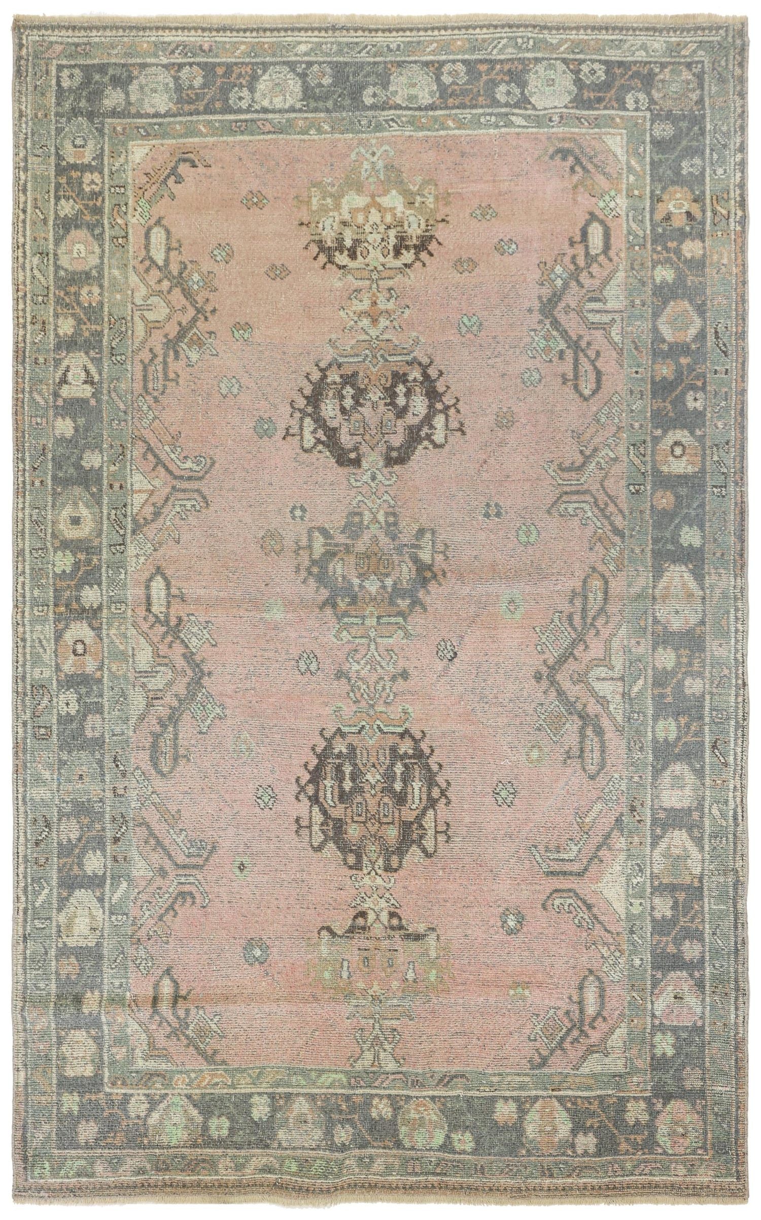 Vintage Oushak Handwoven Tribal Rug