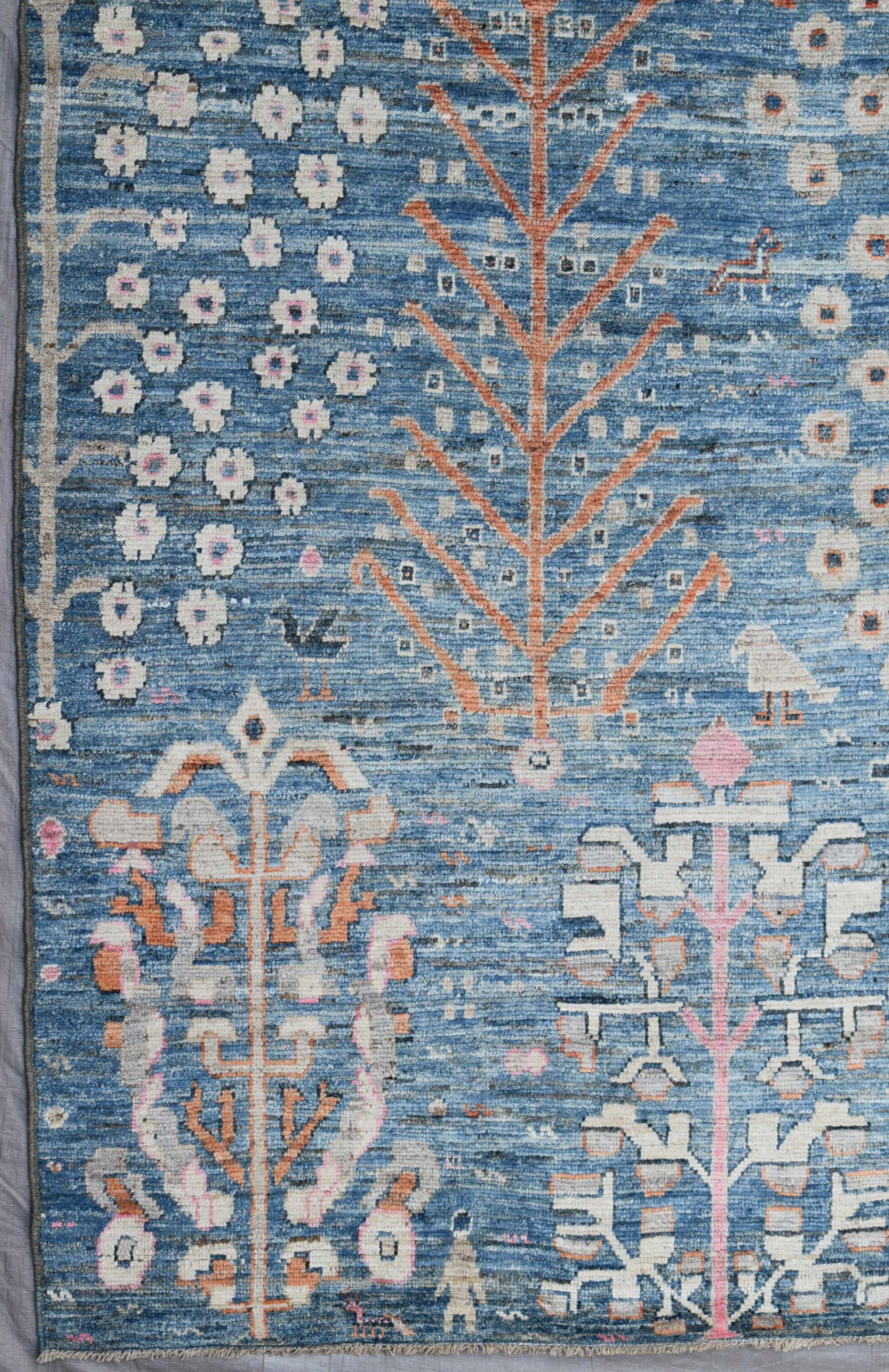 Oushak Tree Handwoven Tribal Rug, J73927