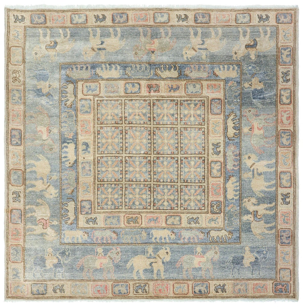 Vintage Pazyryk Handwoven Tribal Rug