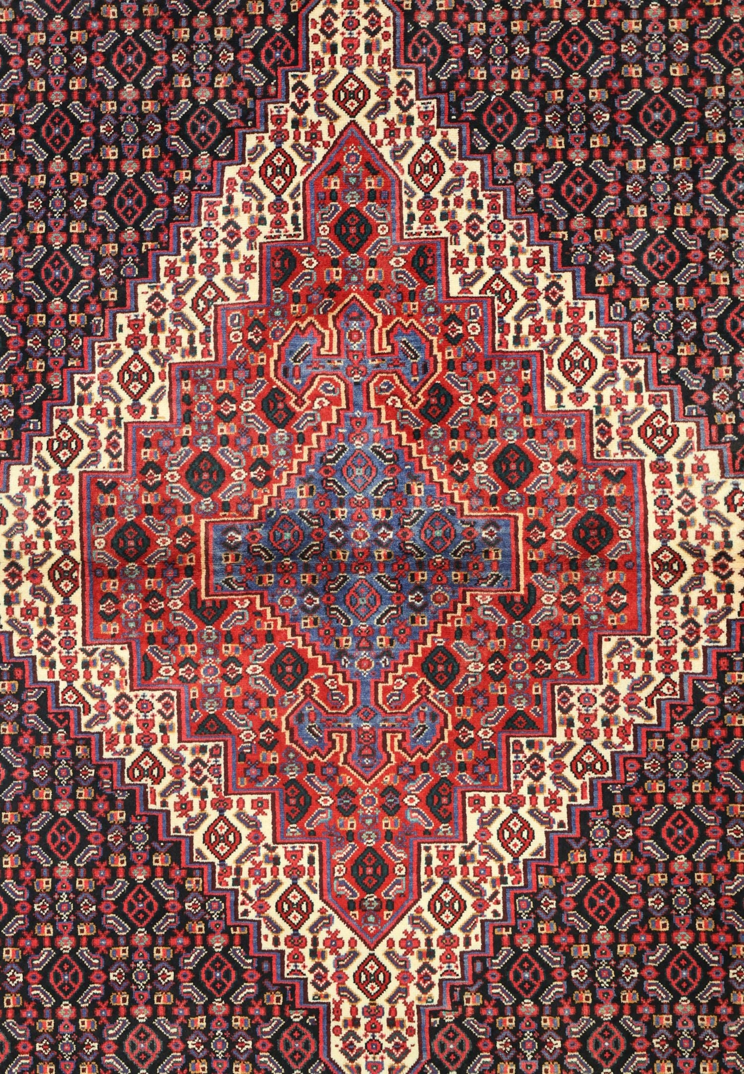 Vintage Senneh Handwoven Tribal Rug, J75064