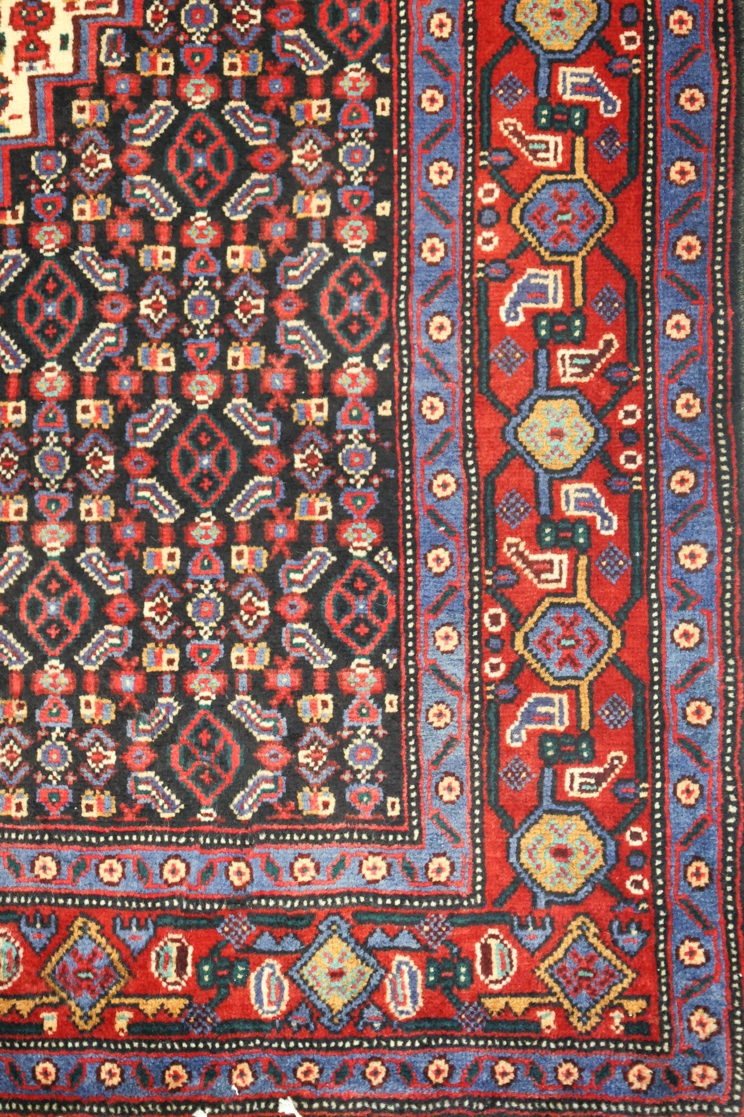 Vintage Senneh Handwoven Tribal Rug, J75064