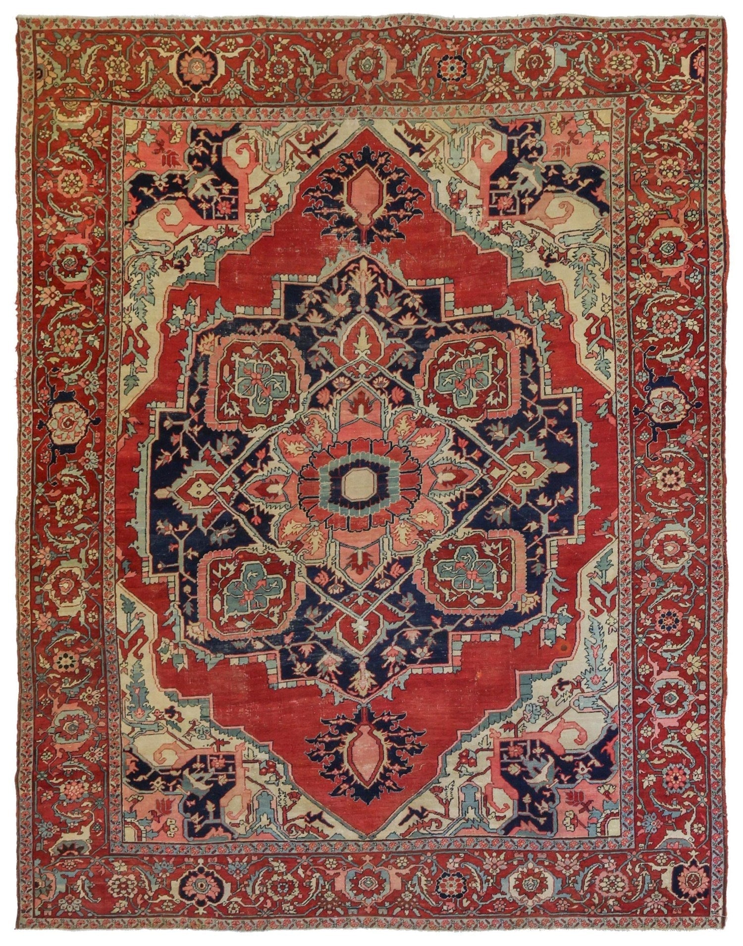 Antique Serapi Handwoven Tribal Rug