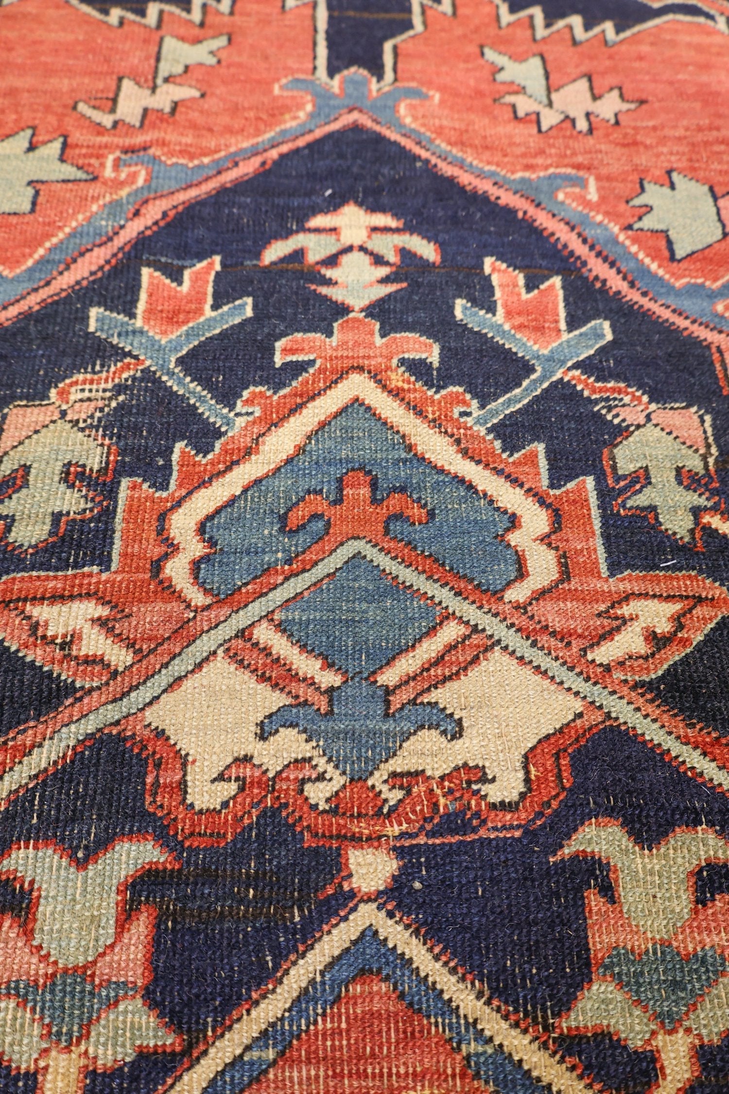 Antique Serapi Handwoven Tribal Rug, J75594