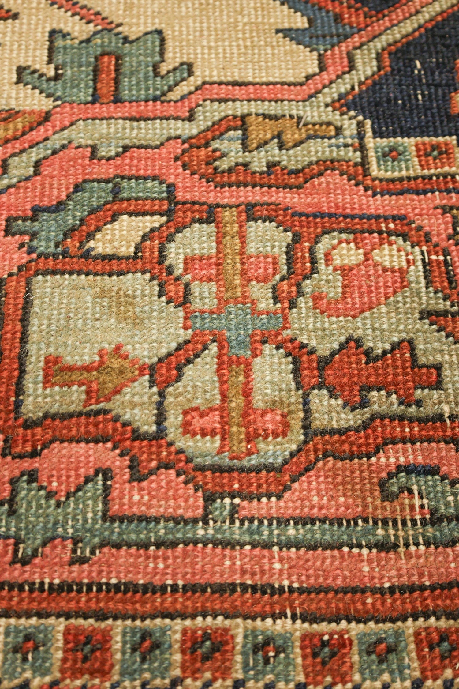 Antique Serapi Handwoven Tribal Rug, J76426