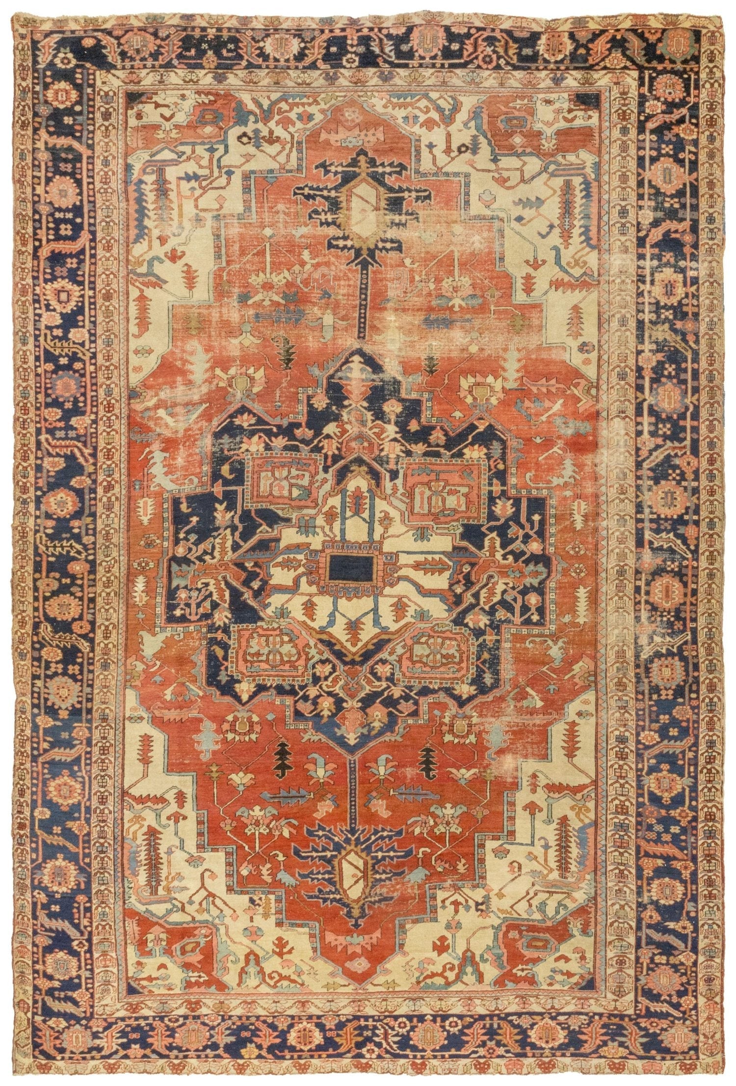 Antique Serapi Handwoven Tribal Rug