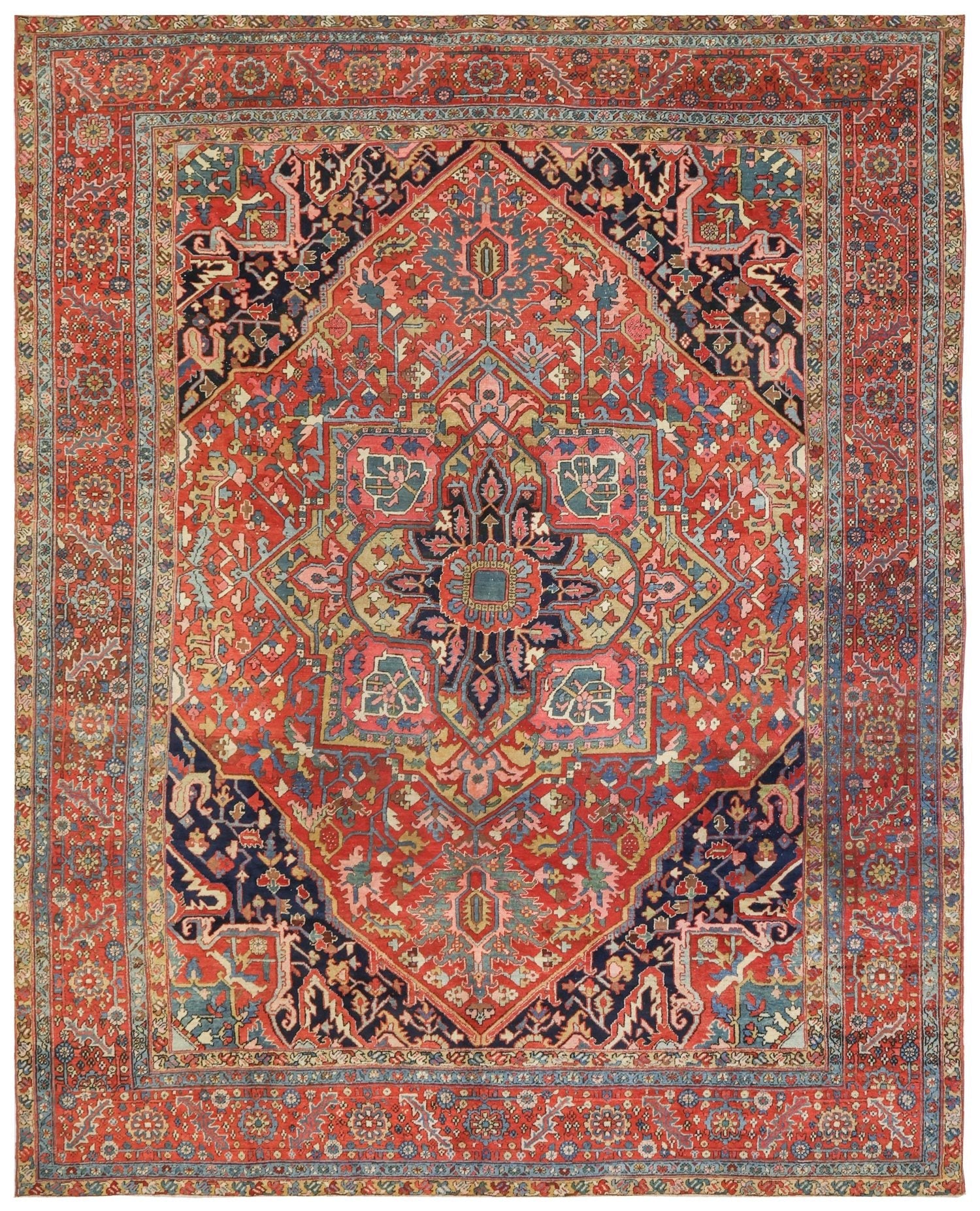 Antique Serapi Handwoven Tribal Rug