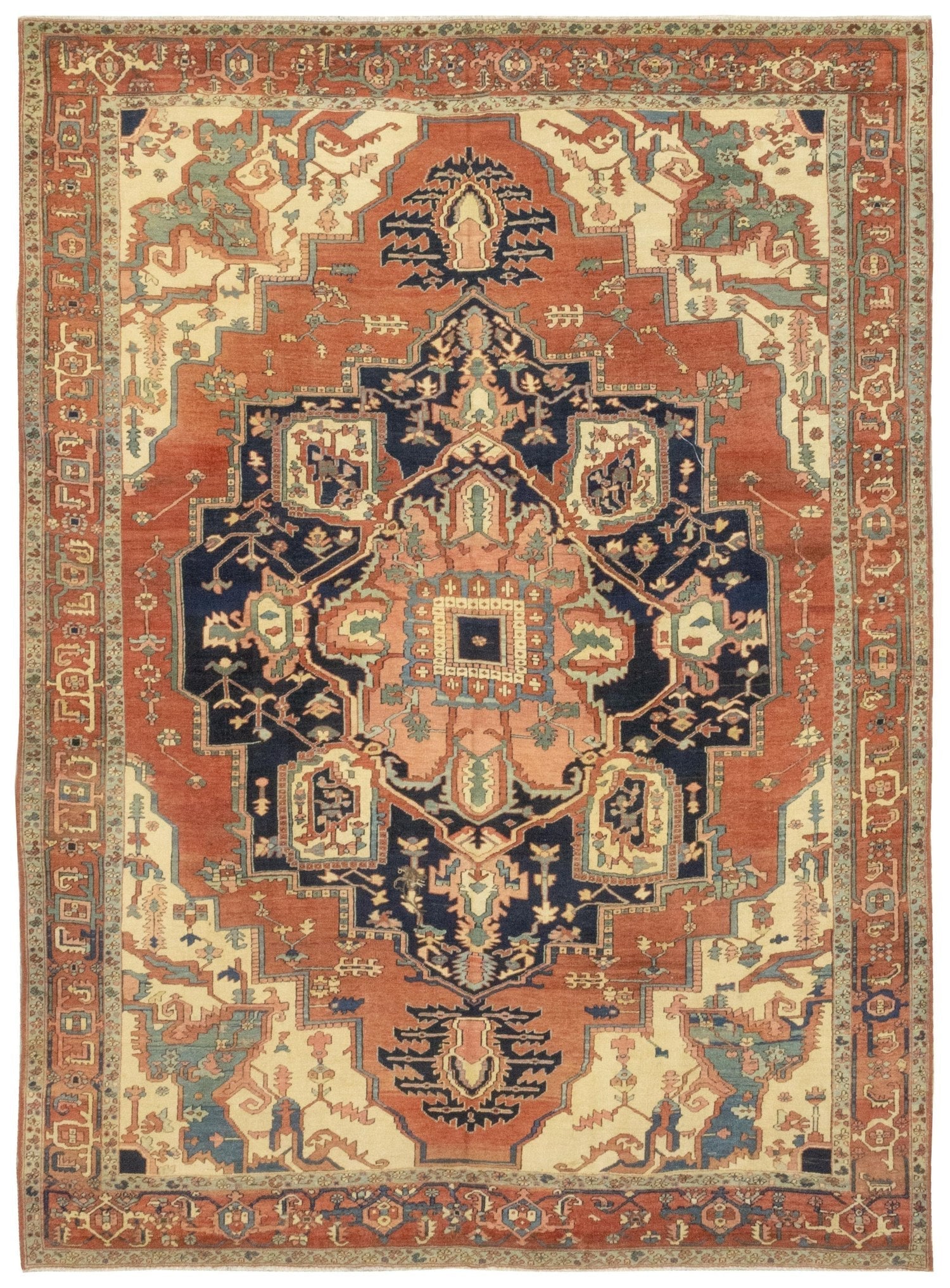 Antique Serapi Handwoven Tribal Rug