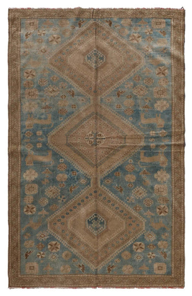 Vintage Shiraz Handwoven Tribal Rug