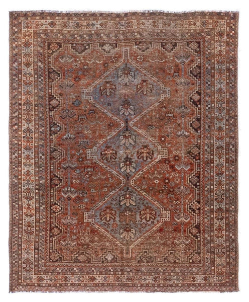 Vintage Shiraz Handwoven Tribal Rug