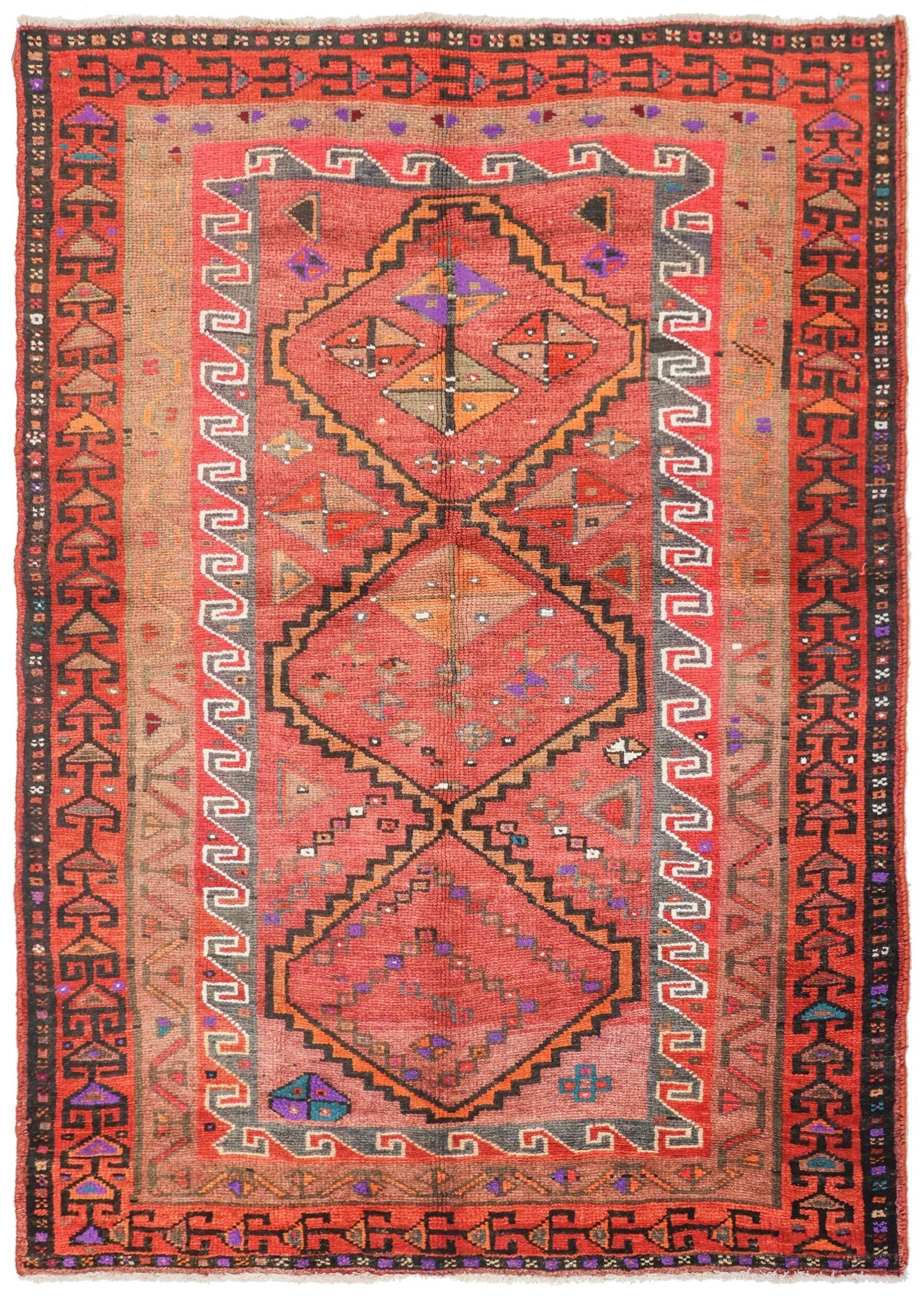 Vintage Shiraz Handwoven Tribal Rug