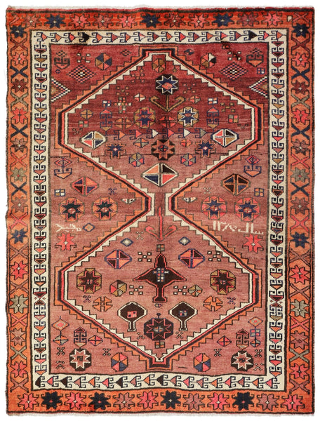 Vintage Shiraz Handwoven Tribal Rug