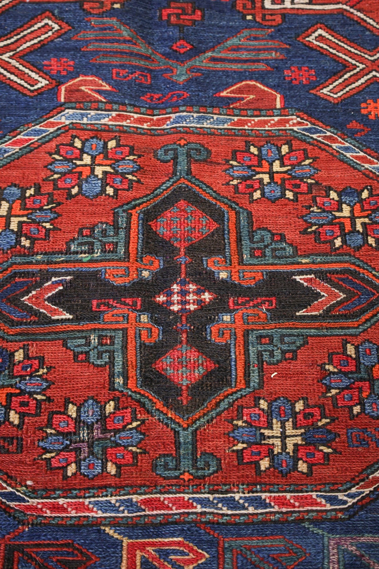 Antique Soumak Handwoven Tribal Rug, J75388