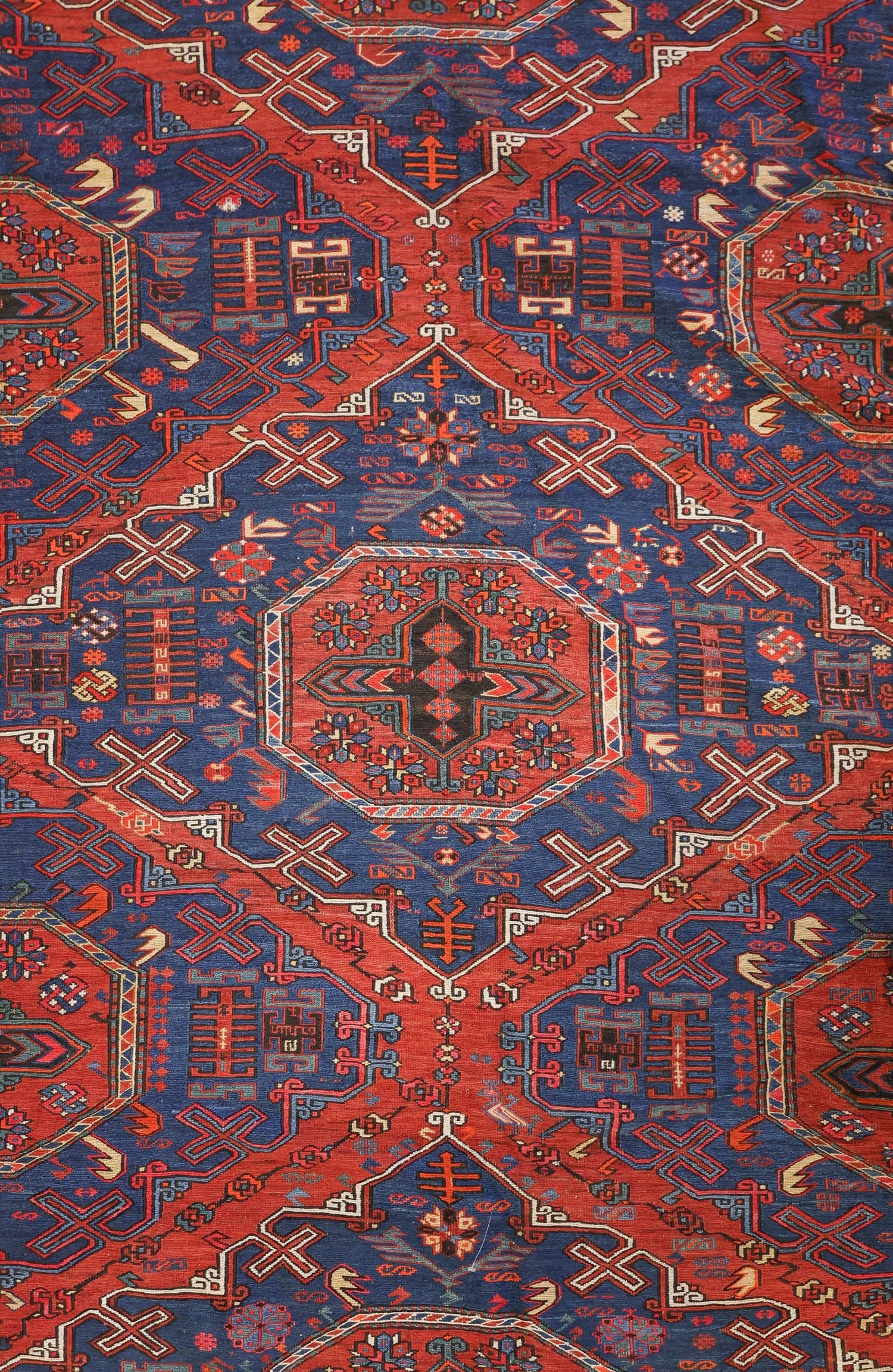 Antique Soumak Handwoven Tribal Rug, J75388