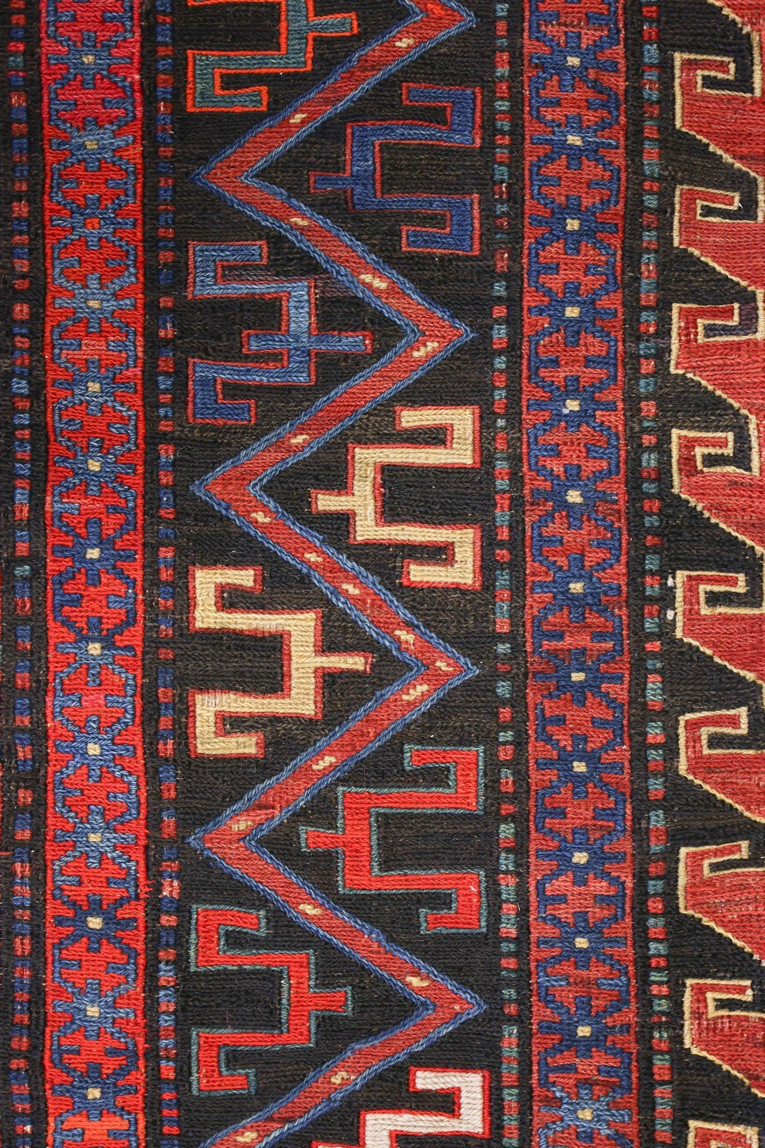 Antique Soumak Handwoven Tribal Rug, J75388