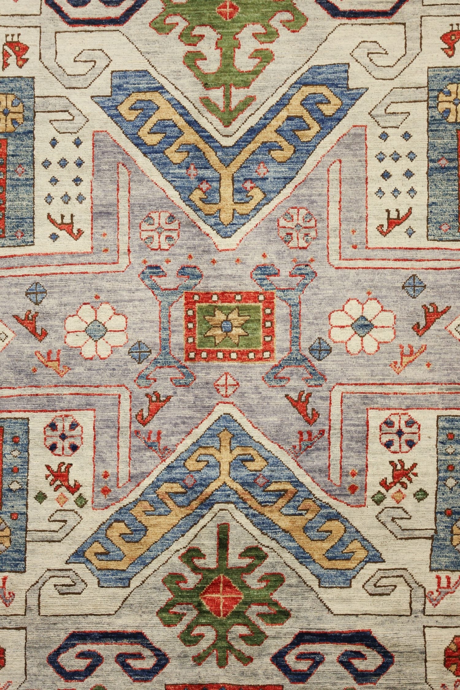 Star Kazak Handwoven Tribal Rug, J76365