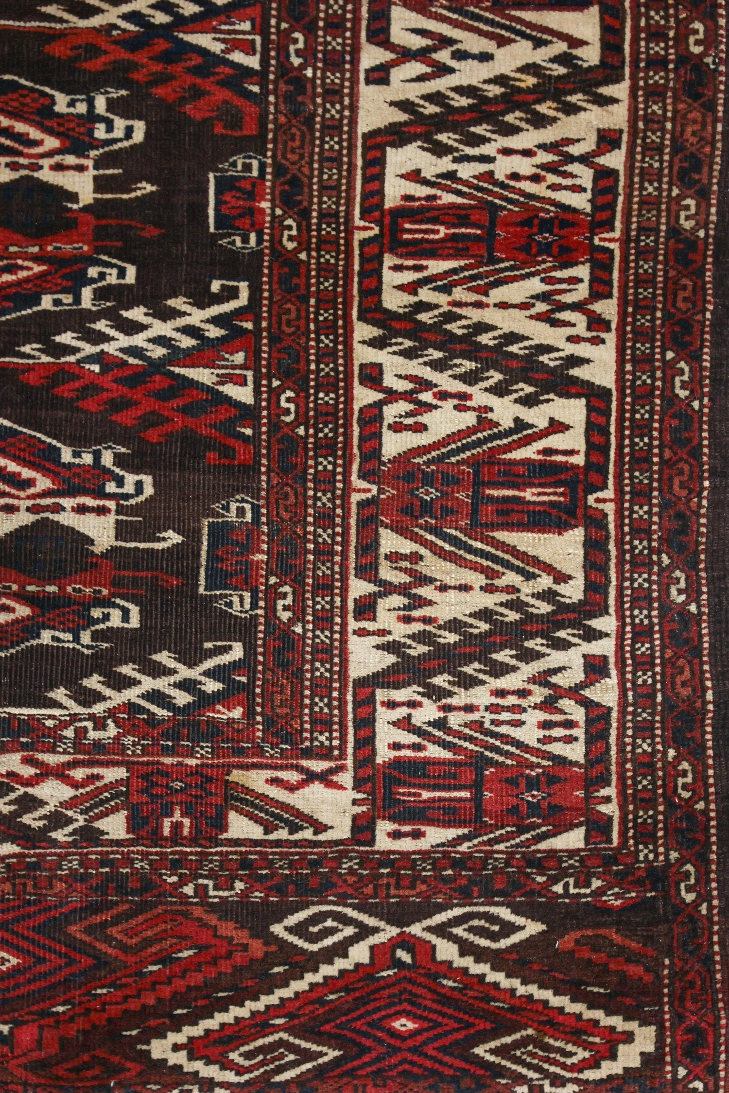 Antique Turkmen Handwoven Tribal Rug, J76461