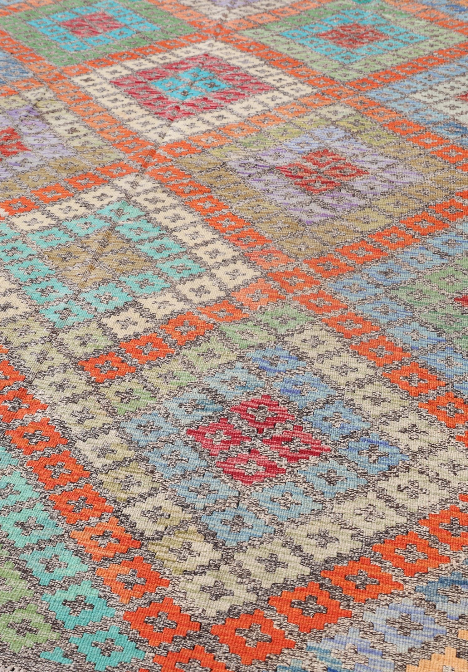 Uzbek Kilim Handwoven Tribal Rug, J72874