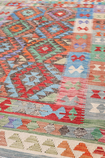 Uzbek Kilim Handwoven Tribal Rug, J72875