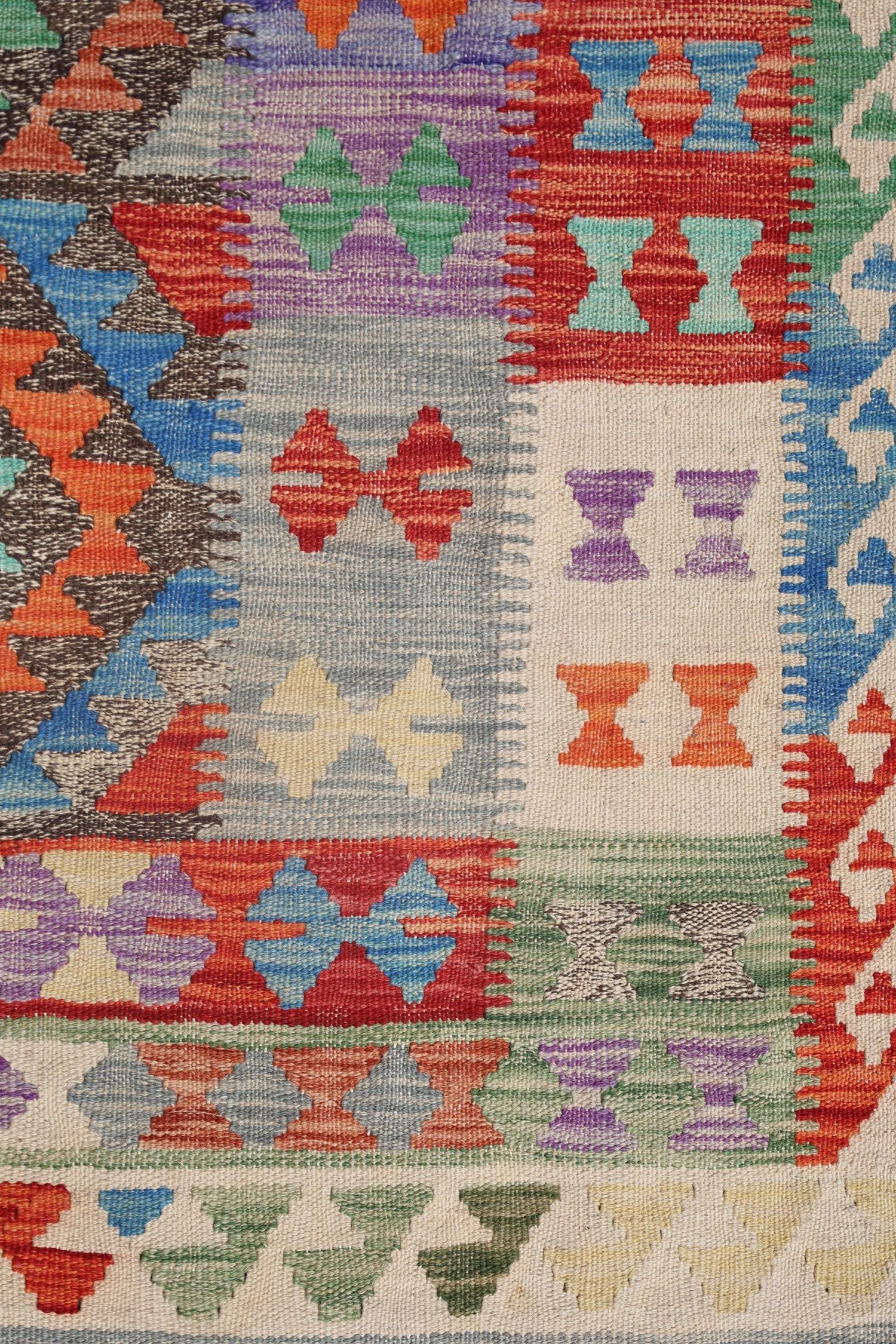 Uzbek Kilim Handwoven Tribal Rug, J72875